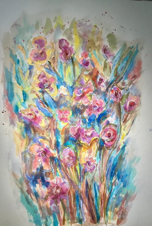 Ka-gan.art Flowers original watercolor painting