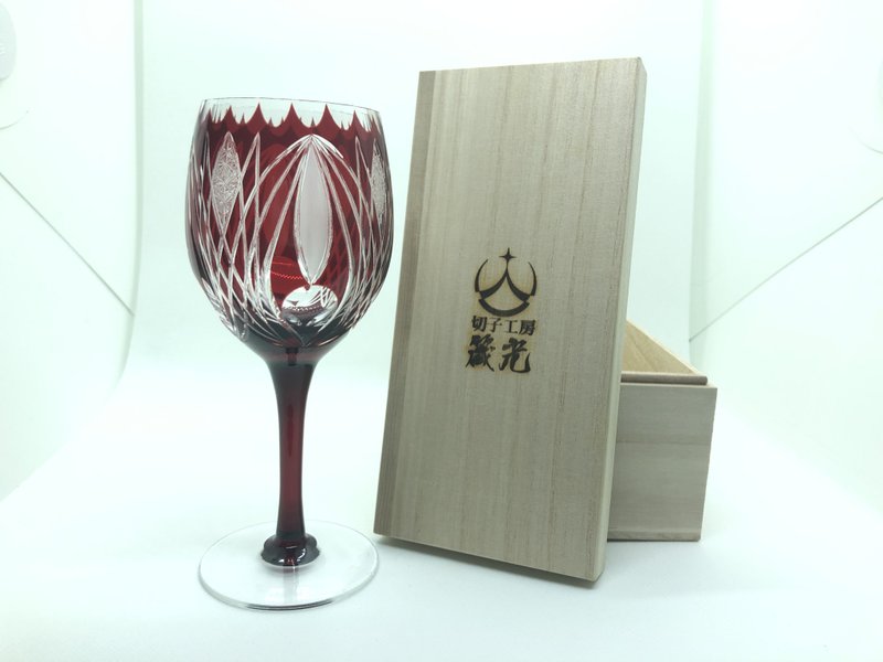 蕾に曲線ワイングラス - 酒杯/酒器 - 玻璃 紅色