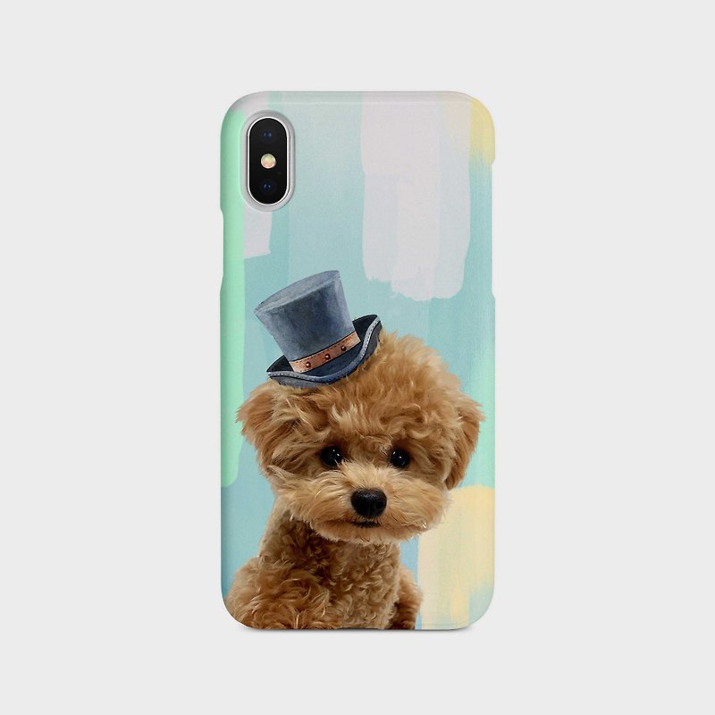 Poodle dog with hat phone case iPhone XR XS Max 7 8 Plus Galaxy S9 S10 Note 9 - Phone Cases - Plastic Multicolor
