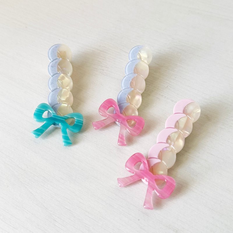 Bow braided hairpin - Hair Accessories - Other Materials 