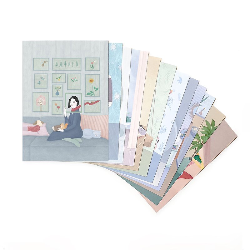 Nikki | 12 pieces of drawing cards | Full set - Cards & Postcards - Paper Multicolor