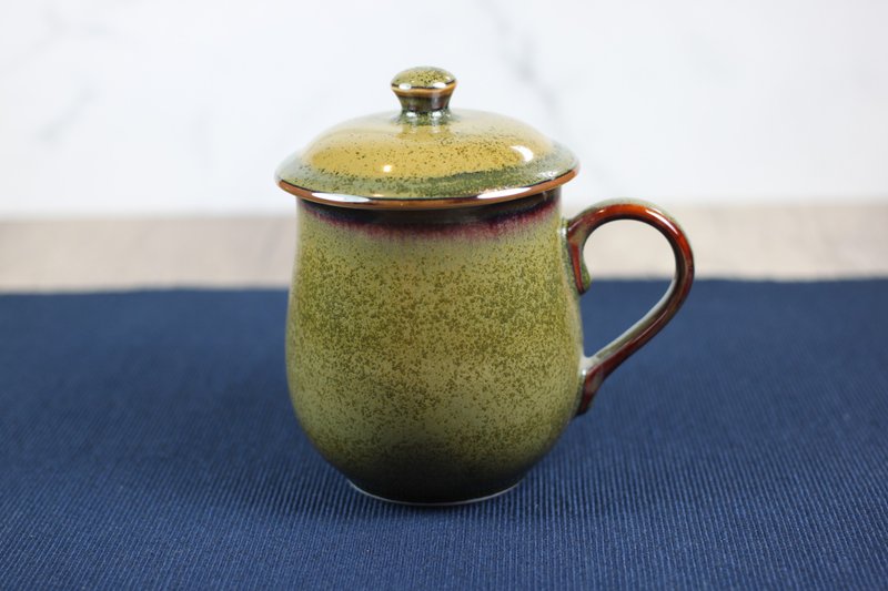 【情人節禮物】茶末釉蓋杯 帶蓋馬克杯 鶯歌名家葉敏祥作品 - 咖啡杯/馬克杯 - 瓷 