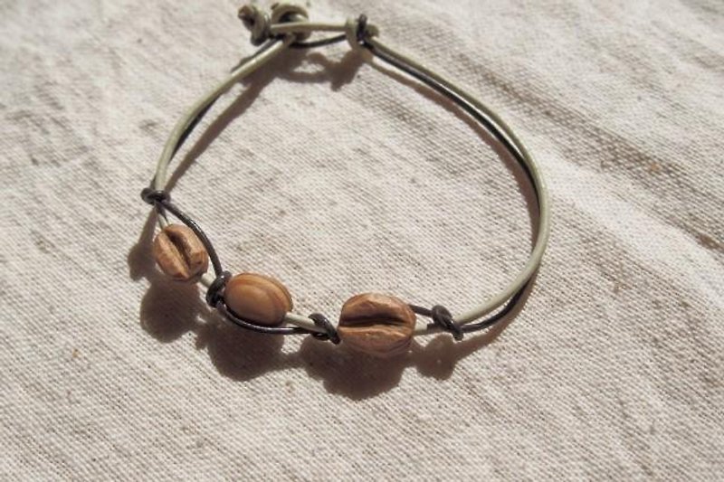 coffee bean bracelet - Bracelets - Wood Brown