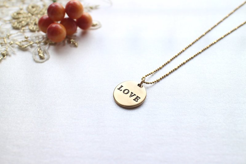 Say Love-Brass necklace - Necklaces - Copper & Brass Gold