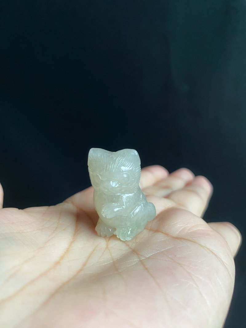萌寵守護 天然雪梨黃小貓 擺件 療癒系翡翠小夥伴 守護你的每一天 - 項鍊 - 玉石 黃色