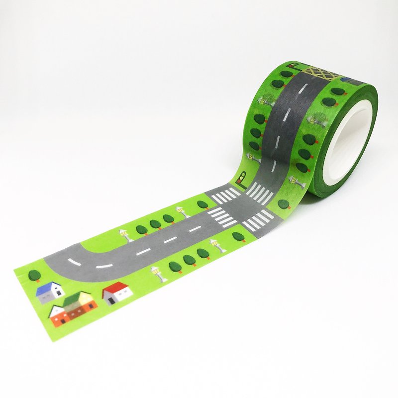 寶包小島*馬路拼圖紙膠帶 - 紙膠帶 - 紙 綠色