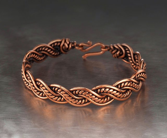Wire wrapped copper bracelet / Unique stranded wire jewelry Wire