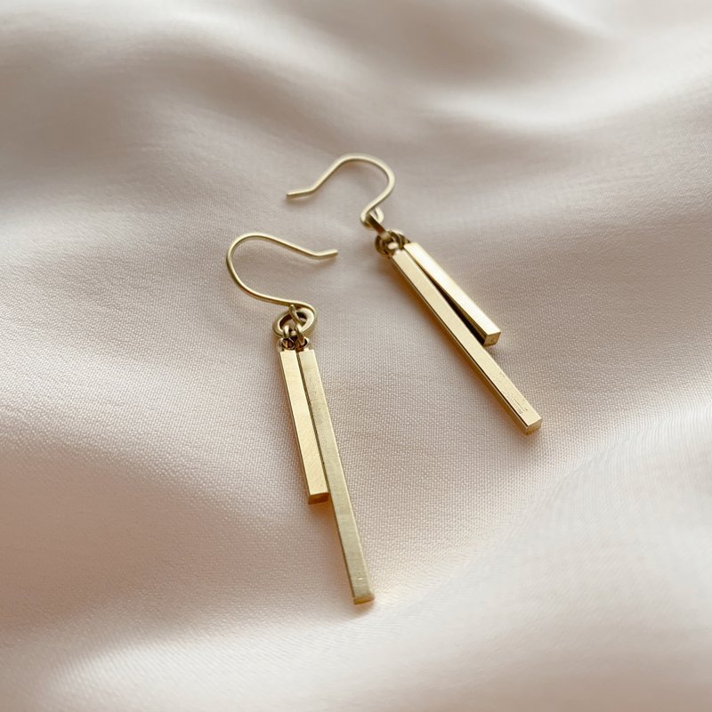 回到初心 - 黃銅耳環-可改夾 - 耳環/耳夾/耳骨夾 - 銅/黃銅 金色