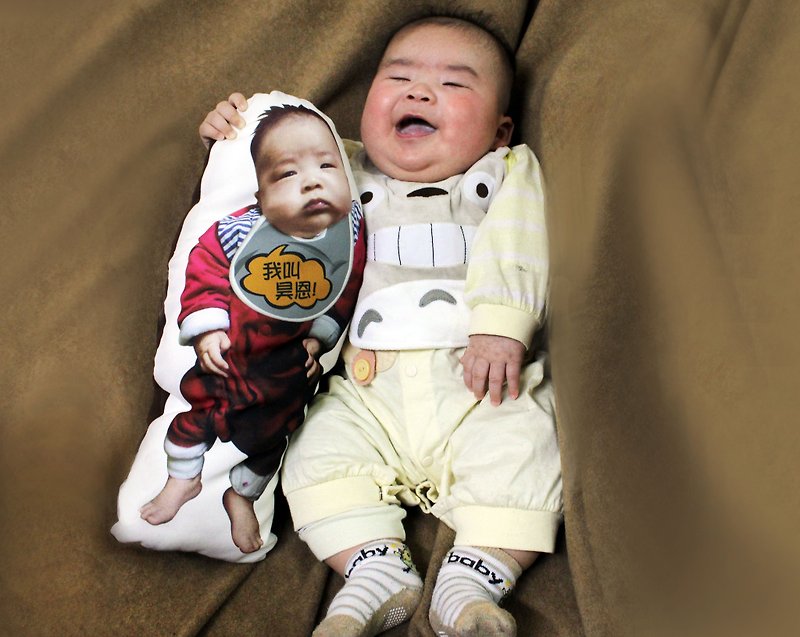 【Talk pillow】 customization / baby pillow / hand custom / child around pocket / 40cm - ตุ๊กตา - วัสดุอื่นๆ สีนำ้ตาล