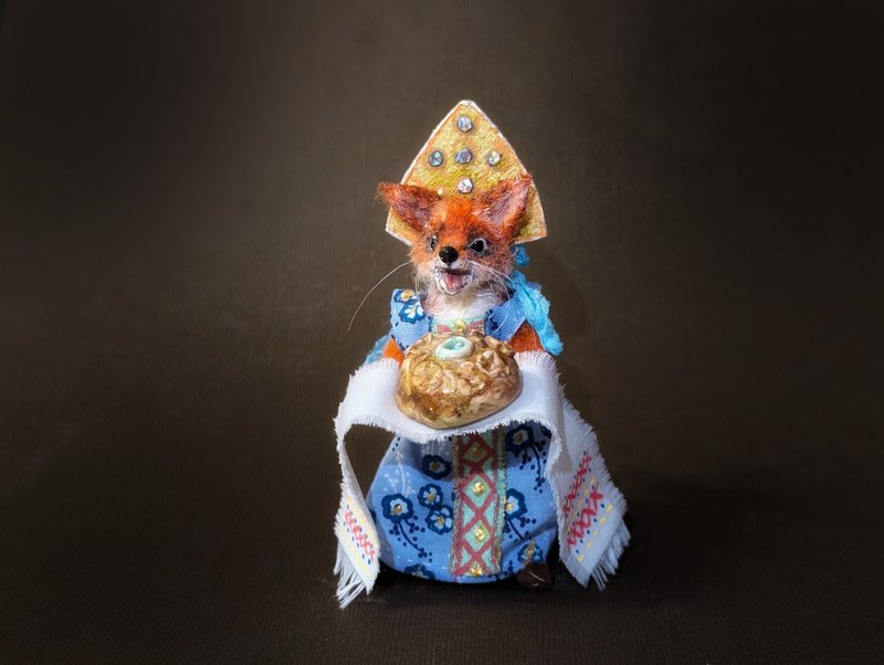 Fox Patrikeevna!!! Crocheted, miniature, 8 cm. - 公仔/玩偶 - 其他材質 橘色