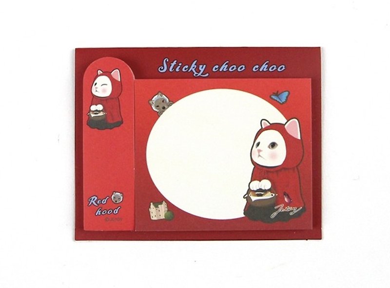 JETOY, Sweet Cat Self-adhesive Post-it _Red hood J1711309 - Sticky Notes & Notepads - Paper Red