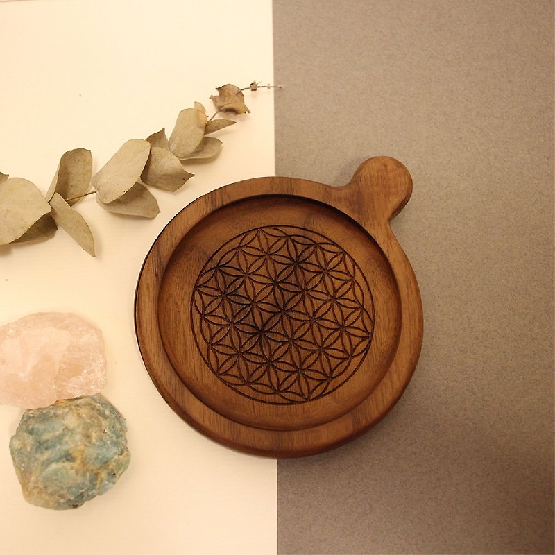 【Maki Design-Exclusive】Flower of Life Energy Gathering Wooden Tray - Items for Display - Wood 