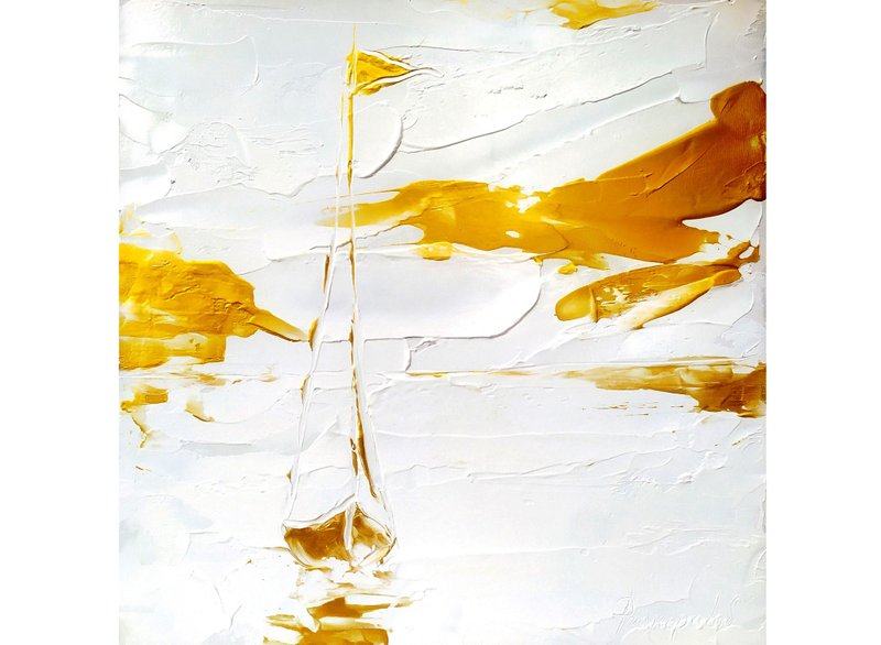 Original Abstract Painting 3D Texture Art GOLD Texture Art Abstract on panel - 壁貼/牆壁裝飾 - 其他材質 