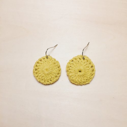 鳥嶼 Niaoyoo 復古薑黃毛線編織耳環