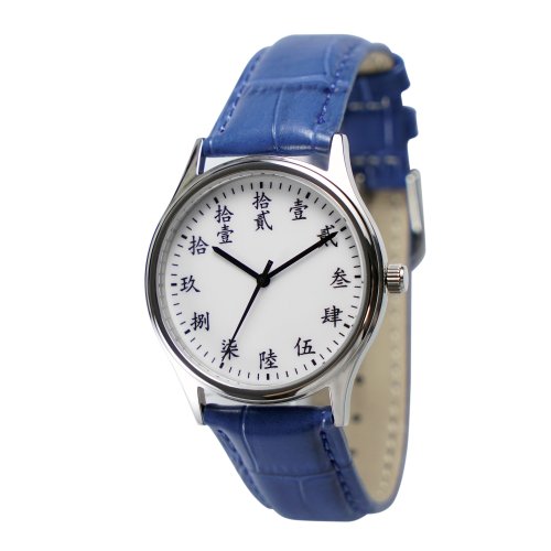 S and M watch 中文數字手錶 藍色錶帶 個性手錶 全球免運