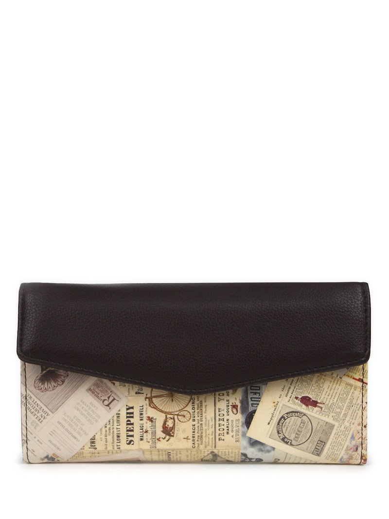 Stephy果果SB101-CC報紙雜誌女款可愛藝術設計印刷的信封長錢包 - 長短皮夾/錢包 - 真皮 