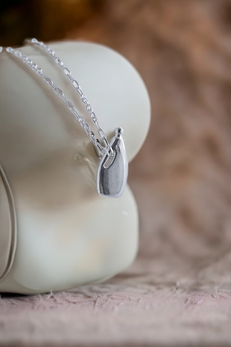 bottle sterling silver necklace - สร้อยคอ - เงินแท้ 