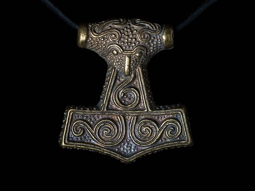 SEMIOTICAworkshop Thor Hammer Amulet Ram's Head. Handmade Thor hammer pendant. Vikings. Thor