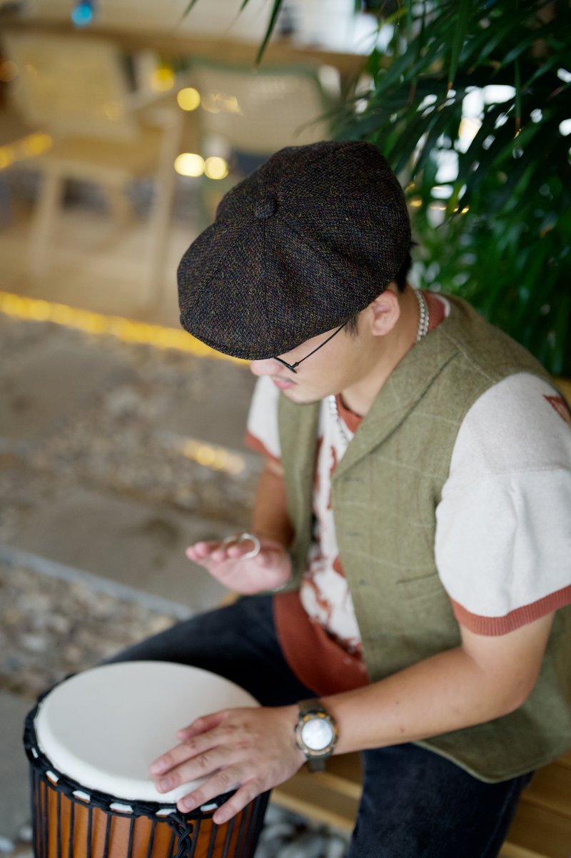 British Harris tweed Reese's flower wool warm men's retro newsboy cap 3 colors optional - Hats & Caps - Wool 