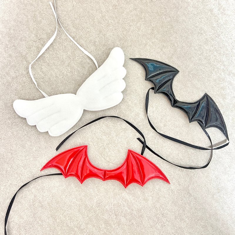 nuiMOs|15cm doll|17cm doll|handmade baby clothes|angel wings|bat devil wings - ตุ๊กตา - พลาสติก ขาว