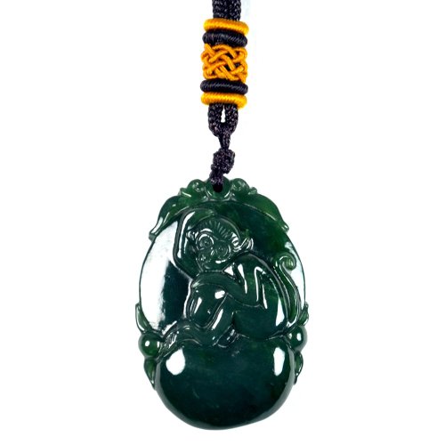 正佳珠寶 Gemsrich Jewelry 【正佳珠寶】和田碧玉 十二生肖: 猴 中國結吊墜