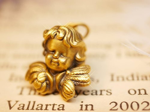 后宮金飾 黃金吊墜-純金天使墜子-6D電黑黃金金飾-歐洲文藝復興風格