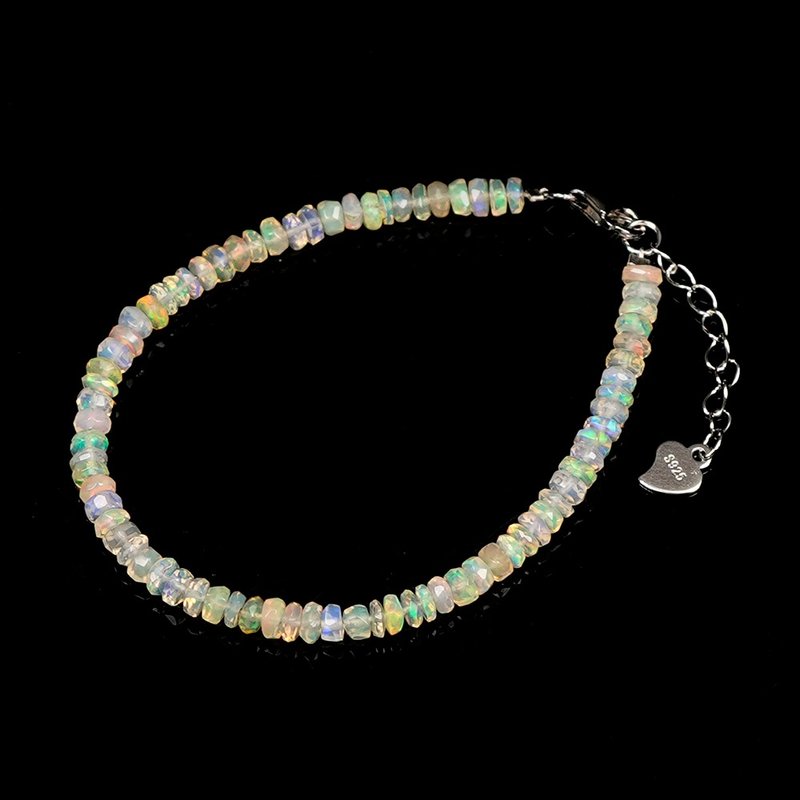 Opal Faceted 3mm Bracelet - สร้อยข้อมือ - เครื่องประดับพลอย หลากหลายสี