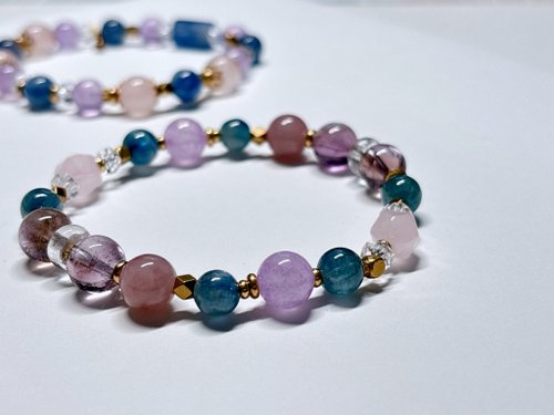 ORere.oC Accessories｜偶蕊原創飾驗室 晨曦之語 l 紫黃晶。薰衣草紫晶。粉晶。藍晶。白水晶。黃銅手環