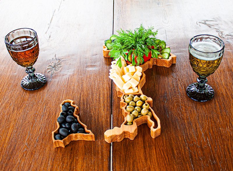 Italian Serving Platter, Custom Antipasto Platter, Personalized Cheese Board - Serving Trays & Cutting Boards - Wood Brown