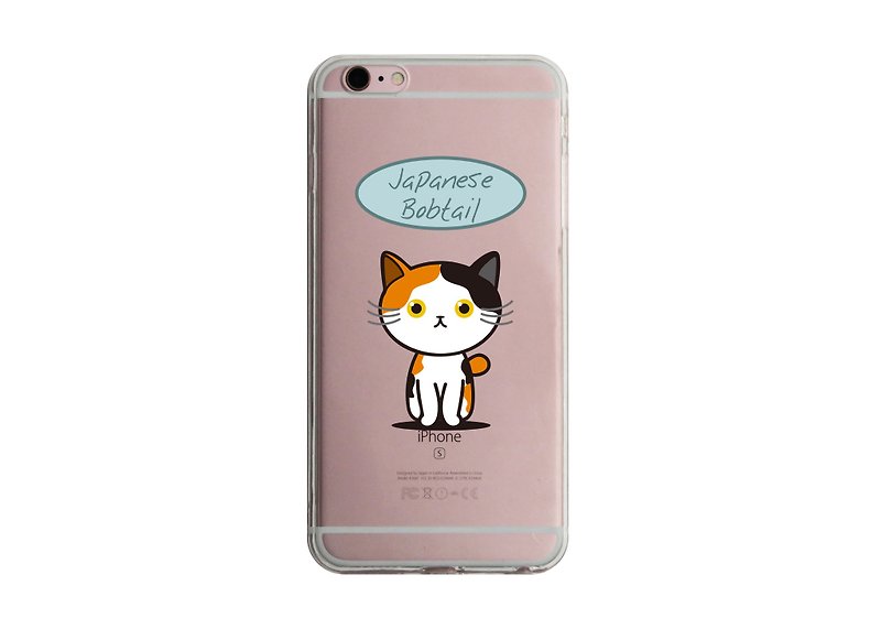 【日本短尾貓透明手機殼】 iPhone 12 X 8 7三星Sony華為小米 - 手機殼/手機套 - 塑膠 白色