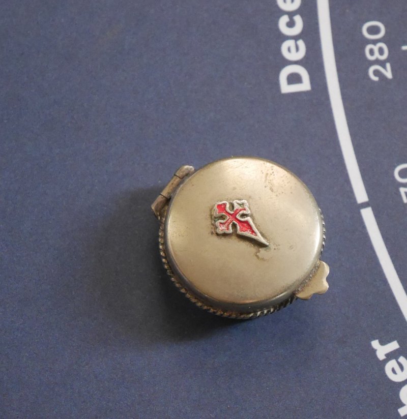 古董復古Vintage琺瑯十字架銀色小盒子法國 W190 - 擺飾/家飾品 - 其他金屬 銀色