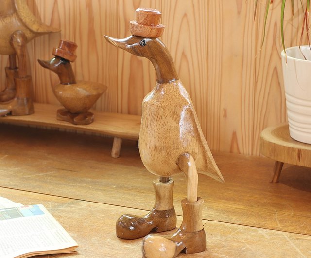 予約販売】インドネシアの手作り木彫りアヒルの置物 - ショップ