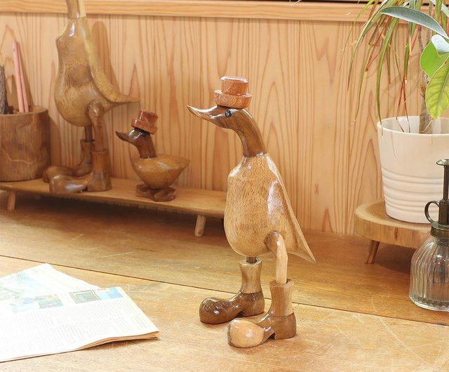 予約販売】インドネシアの手作り木彫りアヒルの置物 - ショップ