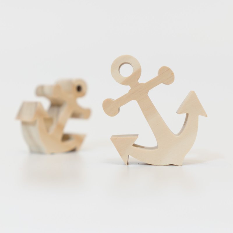 wagaZOO厚切造型積木 圖形系列－船錨 - 裝飾/擺設  - 木頭 卡其色