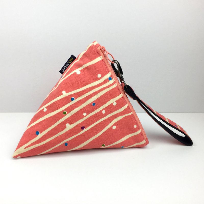 小女孩的三角包:::日系花布 - 手提包/手提袋 - 棉．麻 橘色