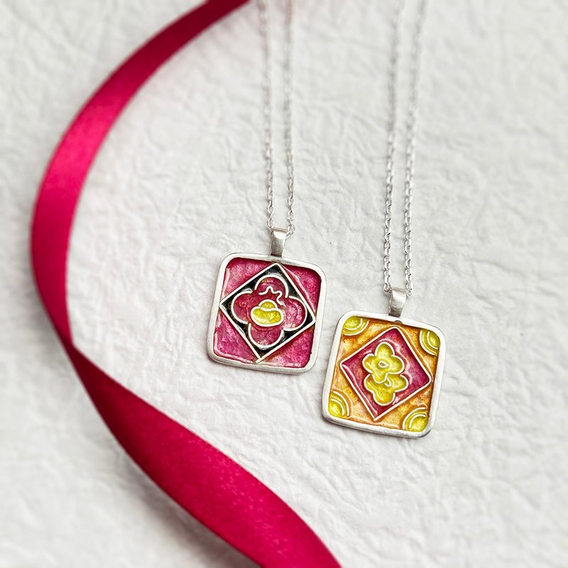 單人體驗【鐵窗花掐絲項鍊】琺瑯工藝輕體驗 飾品金工體驗 - 金工/飾品 - 琺瑯 