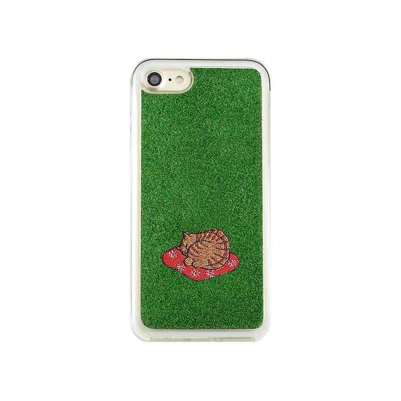 [iPhone7 Case] Shibaful -Mill Ends Park Kyototo Neko Mitsuke- for iPhone 7 - Phone Cases - Other Materials Green