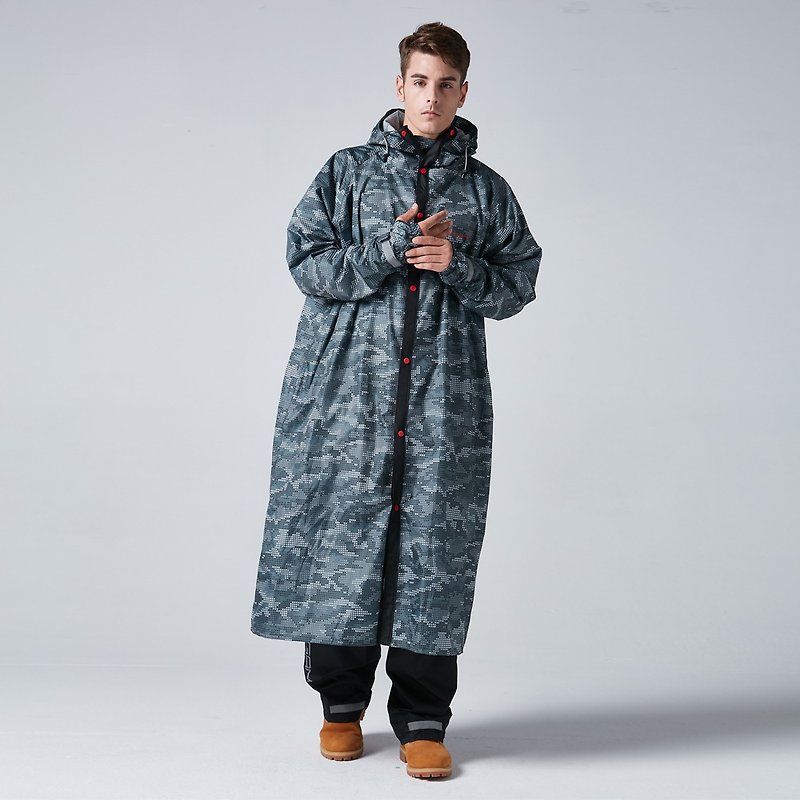 BAOGANI寶嘉尼 B03背包大衣雨衣 (鐵灰) - 雨傘/雨衣 - 防水材質 灰色