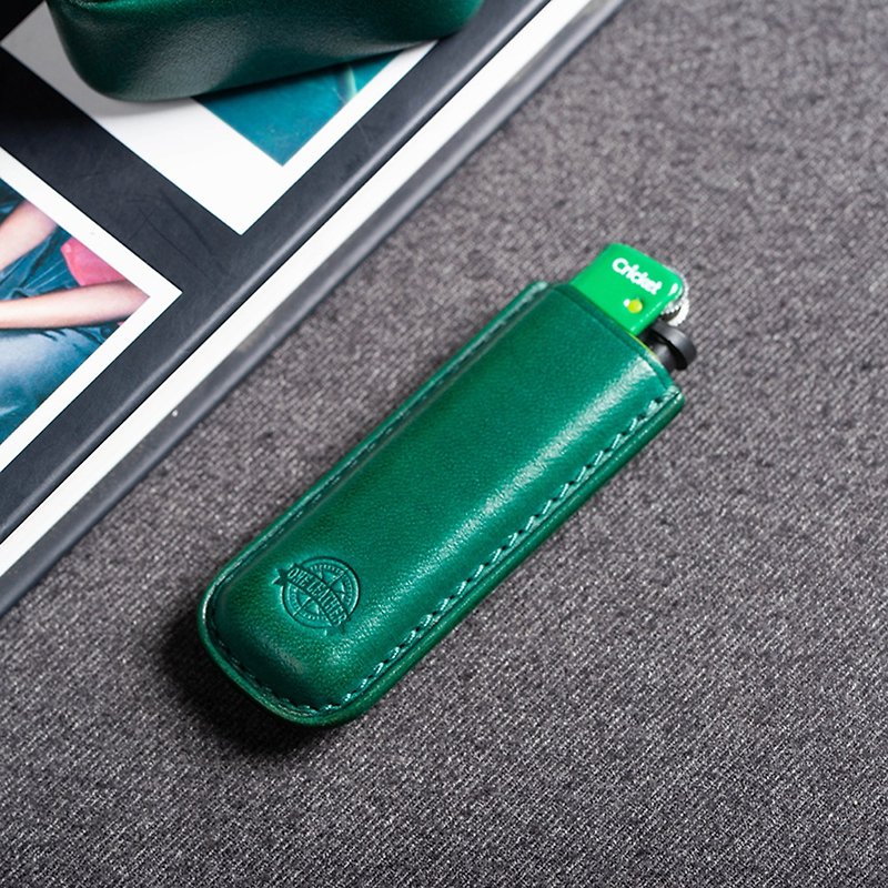 one leather Cowhide Cricket lighter leather case (not including lighter) - กล่องเก็บของ - หนังแท้ สีนำ้ตาล