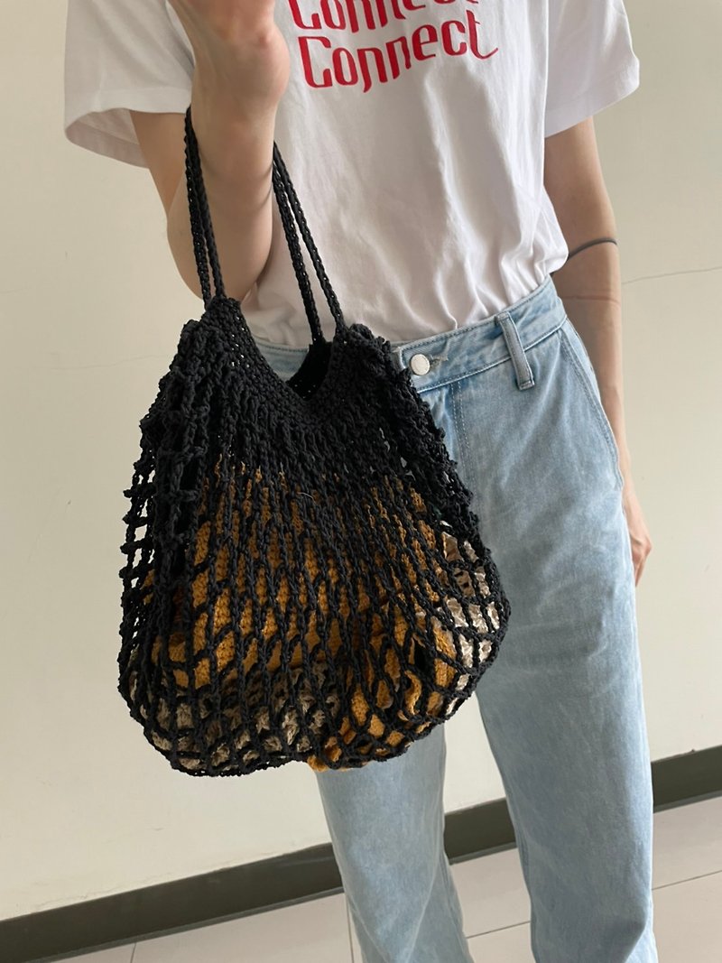 Small net bag/handmade/woven bag/mesh bag - Handbags & Totes - Cotton & Hemp 
