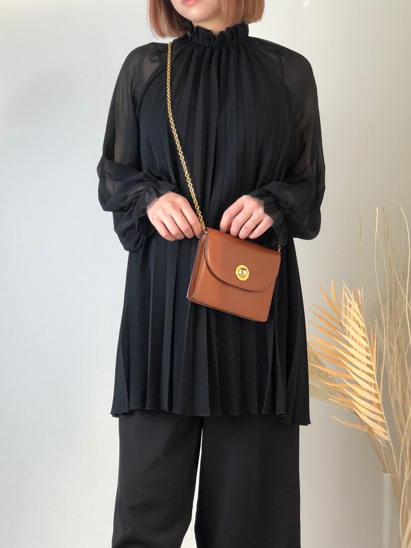 【 日本直送　名牌中古包 】CELINE セリーヌ ミニバッグ スターボール ショルダーバッグ ブラウン レザー チェーンショルダー spbb4m - 側背包/斜背包 - 真皮 咖啡色
