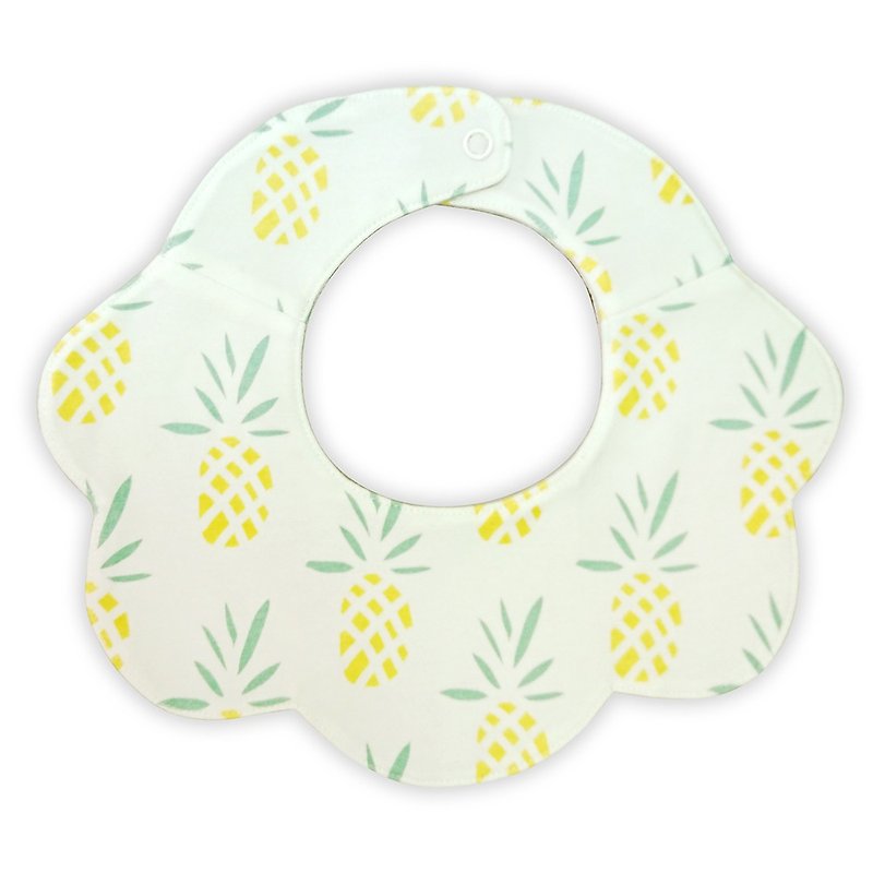 [Deux Filles organic cotton] pineapple flower shape bib - Bibs - Cotton & Hemp Yellow