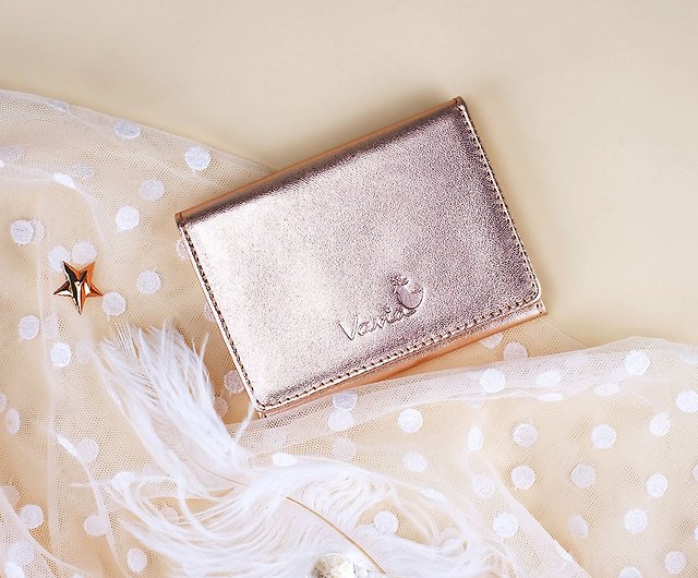 本革ピンクゴールドの小さな財布 - ショップ Vavia 財布 - Pinkoi