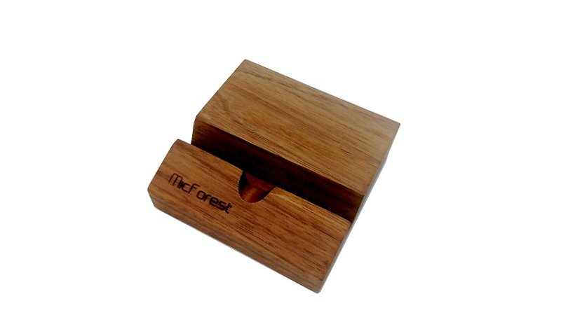 Micro Forest ‧ Wooden Phone Holder iPhone Series For Use / Business Card Holder <Walnut / Cherry - Phone Stands & Dust Plugs - Wood Brown