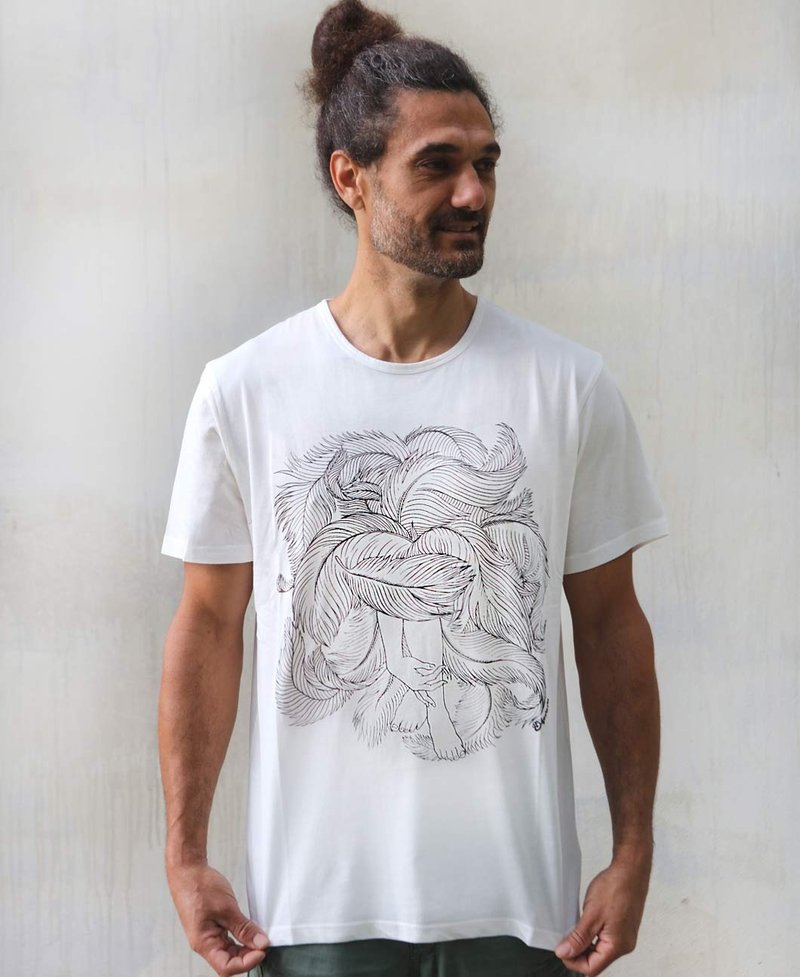 Plume White Men's Tee Shirt - Men's Shirts - Cotton & Hemp 