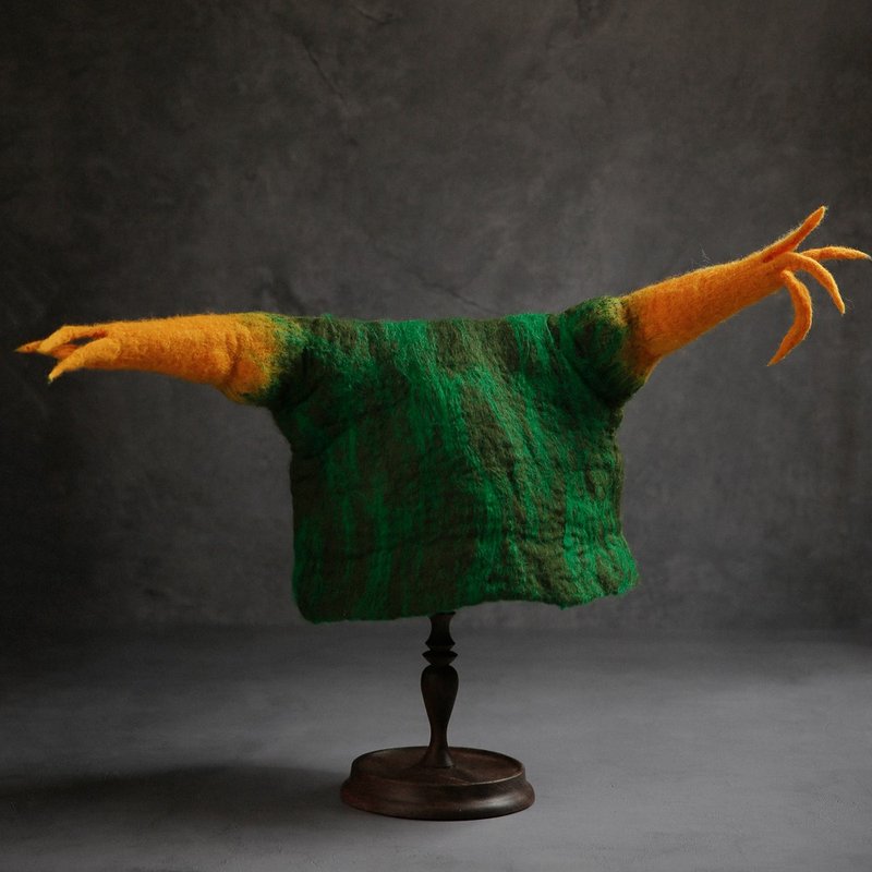 軻人造物手工羊毛氈濕氈創意設計萬聖節帽子寶寶拍照兒童攝影道具 - 帽子 - 羊毛 