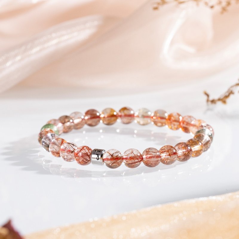 Color hair crystal | hair crystal | natural energy bracelet | 7.0-7.5mm - สร้อยข้อมือ - คริสตัล หลากหลายสี