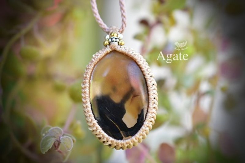 瑠璃★モンタナアゲート マクラメネックレス817 - 項鍊 - 寶石 