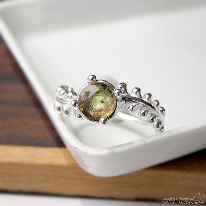 トルマリン リング / yellow Tourmaline Botanical Ring - 戒指 - 寶石 黃色