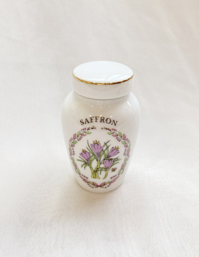 [Good Day Fetish] British vintage jager blau exquisite spice jar porcelain kitchen gadgets S - กล่องเก็บของ - เครื่องลายคราม ขาว